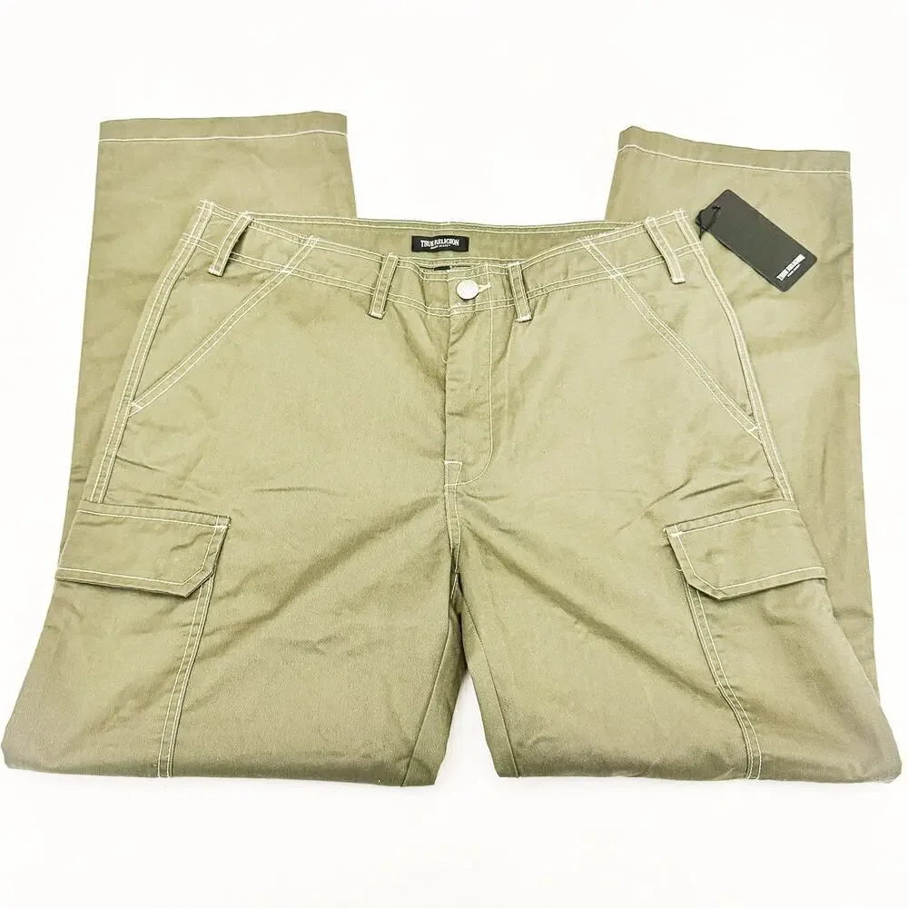 True Religion Men's Kalamata Cargo Pants Wide Leg Size 33 NWT